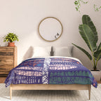 Block print bold flower blue Comforter Gallery Image 3