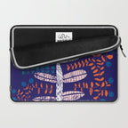 Block print bold flower blue Laptop Sleeve Gallery Image 2