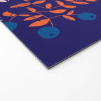 Block print bold flower blue Welcome Mat Gallery Image 2