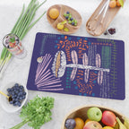 Block print bold flower blue Cutting Board Gallery Image 2