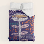 Block print bold flower blue Comforter Gallery Image 6