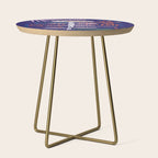 Block print bold flower blue Side Table Gallery Image 1