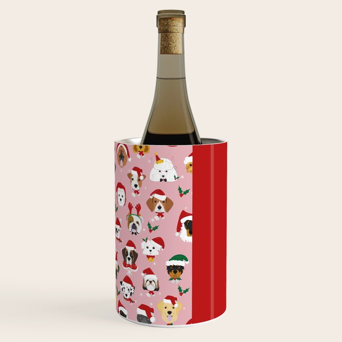 Christmas Dog Pattern Illustration Wine Chiller Gallery Image 3