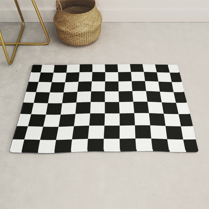 Checkered (Black & White Pattern) Rug Gallery Image 1