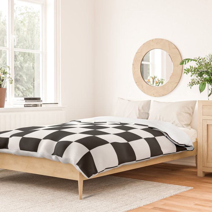 Checkered (Black & White Pattern) Duvet Cover Gallery Image 2