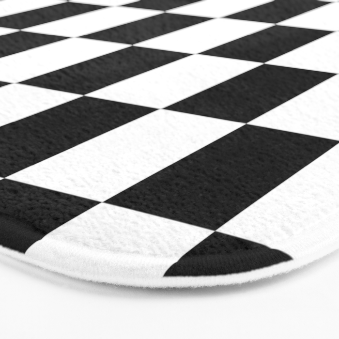 Checkered (Black & White Pattern) Bath Mat Gallery Image 3