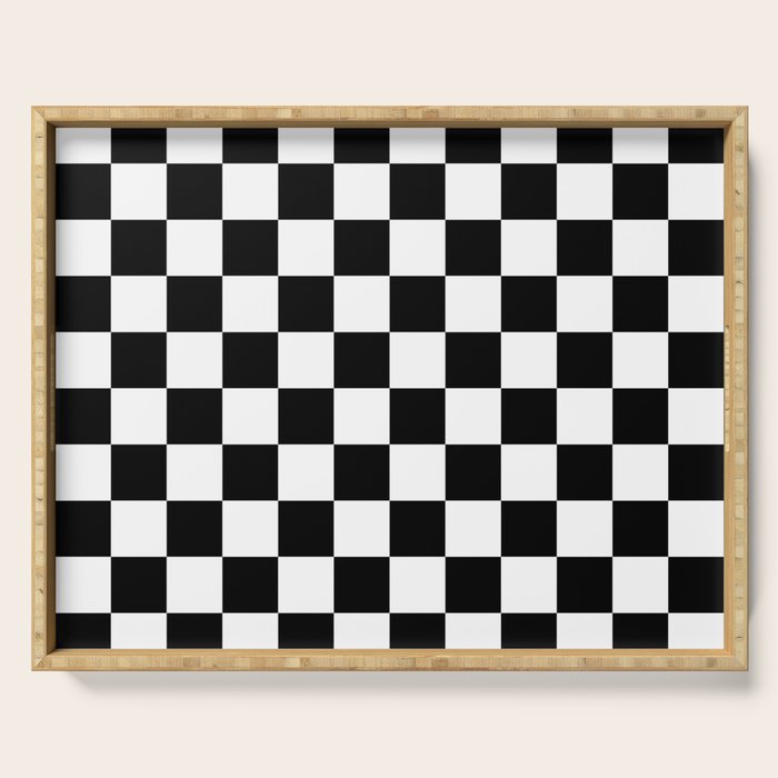 Checkered (Black & White Pattern) Serving Tray Gallery Image 1