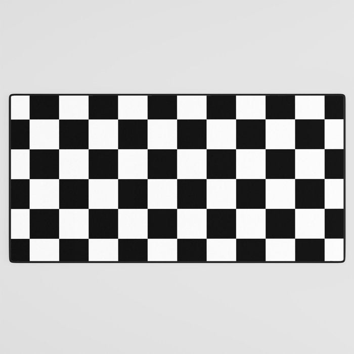 Checkered (Black & White Pattern) Desk Mat Gallery Image 3