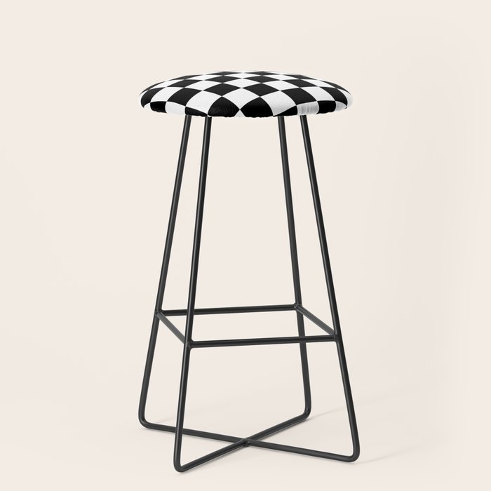 Checkered (Black & White Pattern) Stool Gallery Image 1