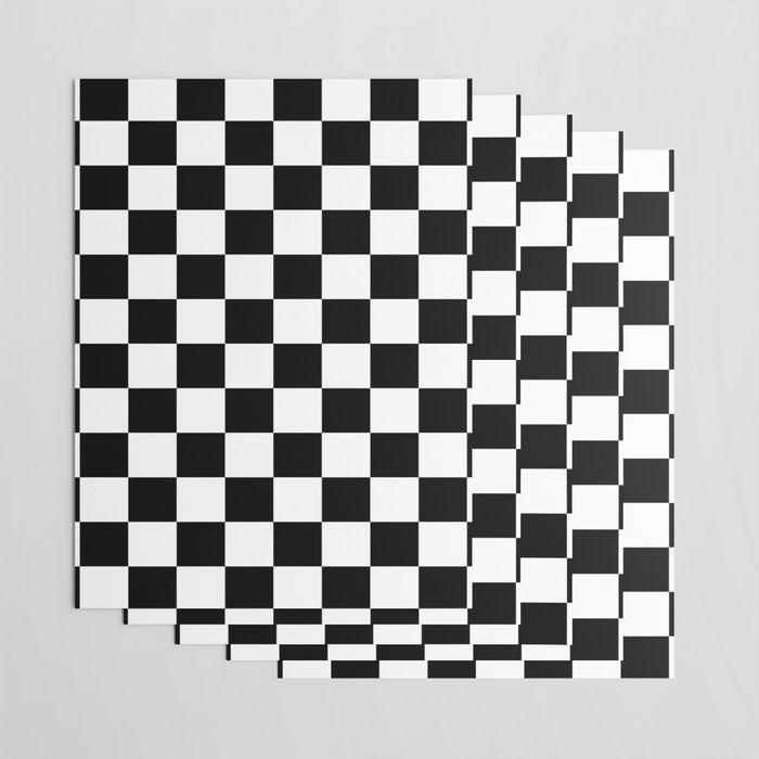 Checkered (Black & White Pattern) Wrapping Paper Gallery Image 3