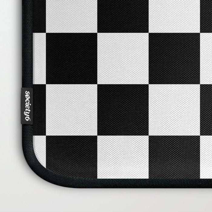 Checkered (Black & White Pattern) Laptop Sleeve Gallery Image 3