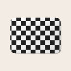 Checkered (Black & White Pattern) Bath Mat Gallery Image 1