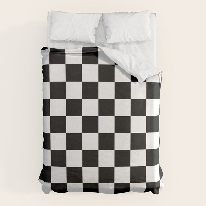 Checkered (Black & White Pattern) Duvet Cover Gallery Image 6