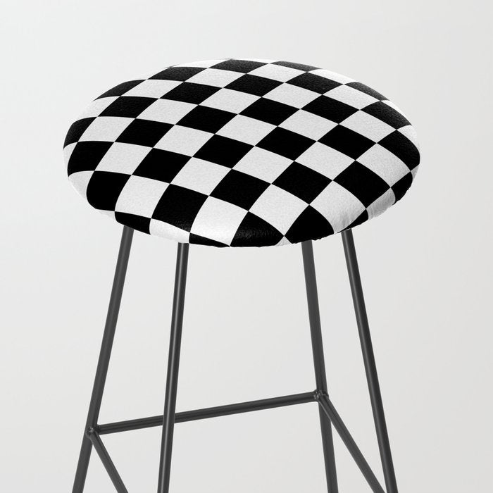 Checkered (Black & White Pattern) Stool Gallery Image 2