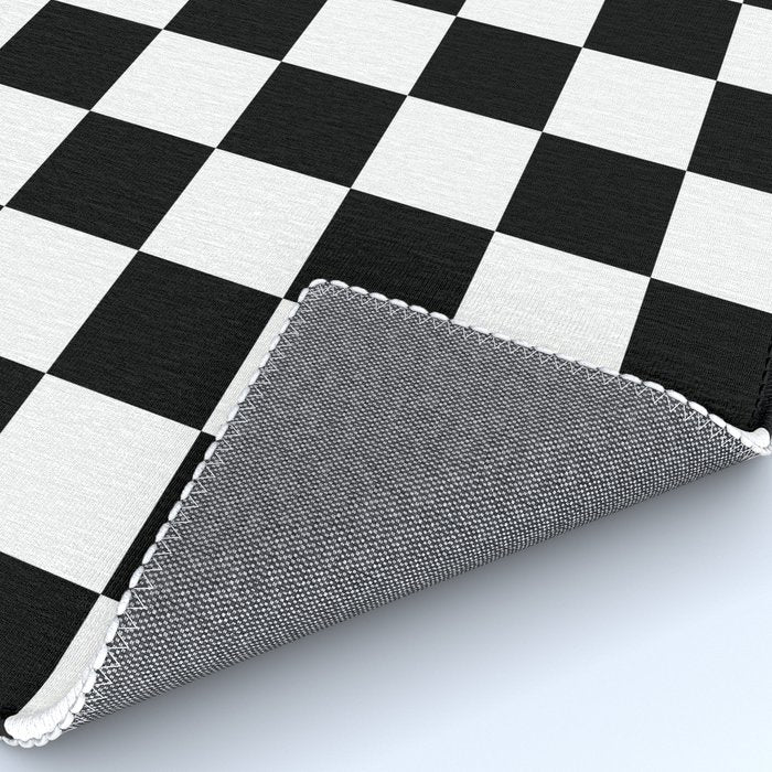 Checkered (Black & White Pattern) Rug Gallery Image 4