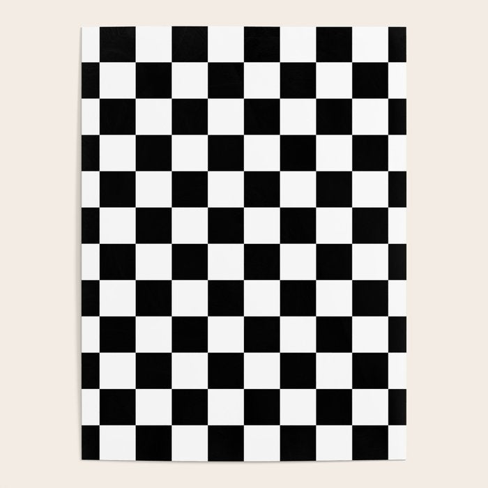 Checkered (Black & White Pattern) Poster Gallery Image 4