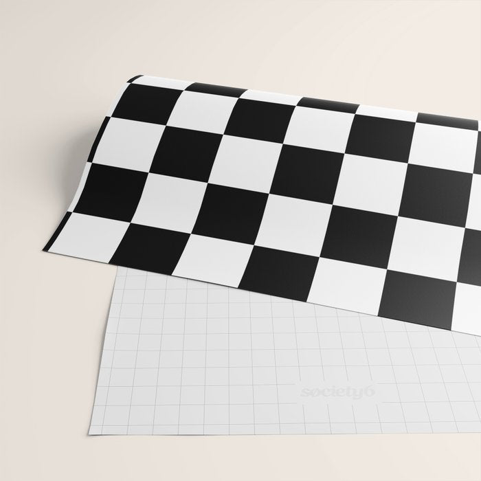 Checkered (Black & White Pattern) Wrapping Paper Gallery Image 2