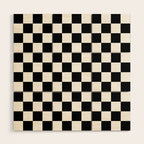 Checkered (Black & White Pattern) Wood Wall Art Gallery Image 1