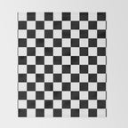 Checkered (Black & White Pattern) Throw Blanket Gallery Image 2