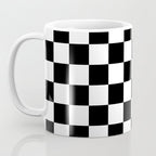 Checkered (Black & White Pattern) Coffee Mug Gallery Image 3