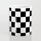 Checkered (Black & White Pattern) Coffee Mug Gallery Image 4