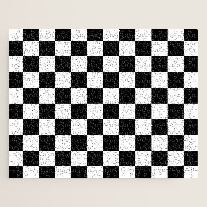 Checkered (Black & White Pattern) Jigsaw Puzzle Gallery Image 1