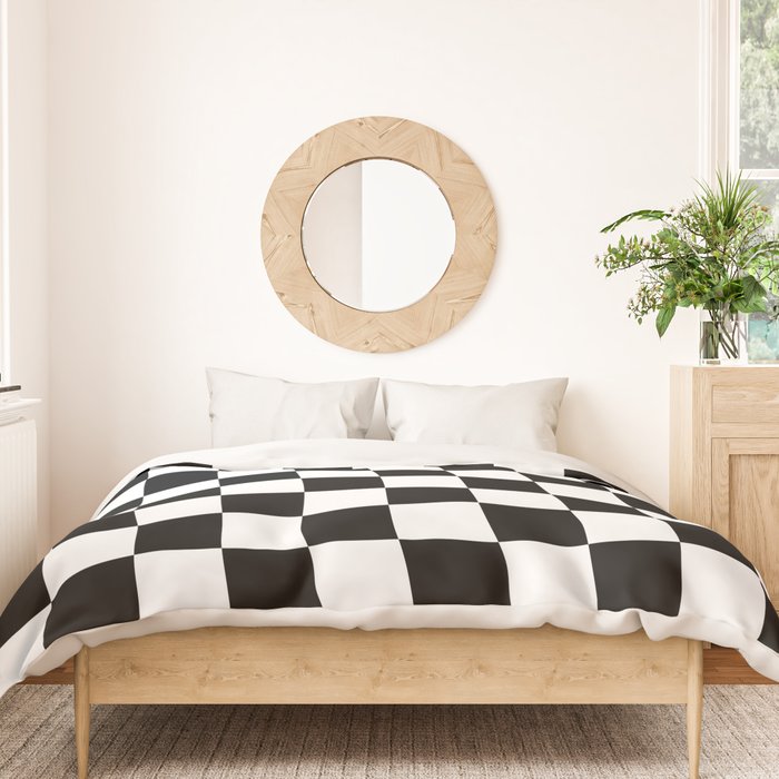 Checkered (Black & White Pattern) Duvet Cover Gallery Image 3