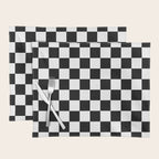 Checkered (Black & White Pattern) Placemat Gallery Image 1