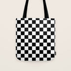 Checkered (Black & White Pattern) Tote Bag Gallery Image 1