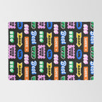 Fun retro quote sticker pattern Rug Gallery Image 2