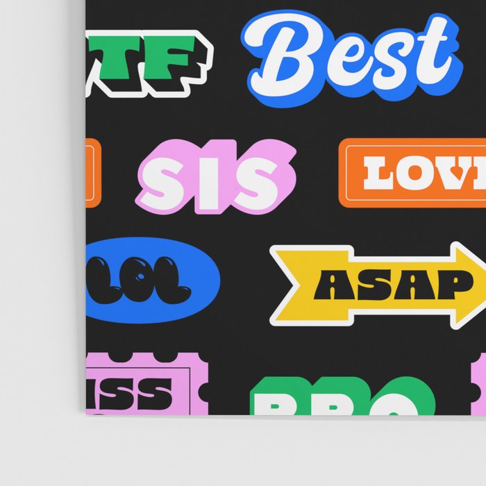 Fun retro quote sticker pattern Poster Gallery Image 3