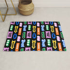 Fun retro quote sticker pattern Rug Gallery Image 1