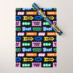 Fun retro quote sticker pattern Wrapping Paper Gallery Image 1