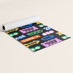 Fun retro quote sticker pattern Yoga Mat Gallery Image 2