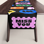 Fun retro quote sticker pattern Table Runner Gallery Image 1