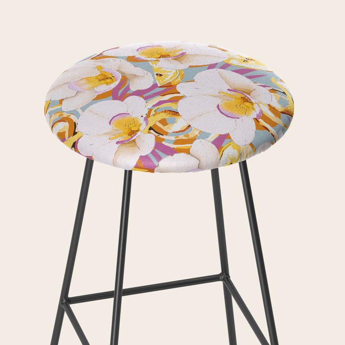 Lemons among the exotic flowers 4 Stool Gallery Image 2