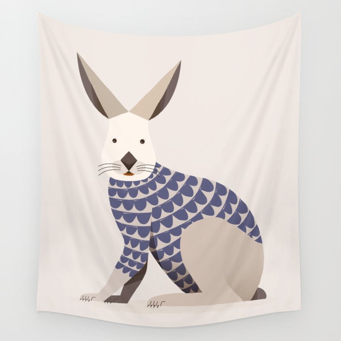 Whimsical European Hare Wall Tapestry Gallery Image 4