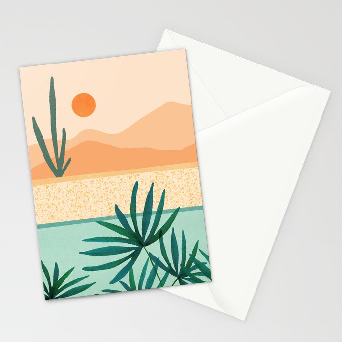 Southwest Poolside Desert Landscape Series Stationery Card Gallery Image 2