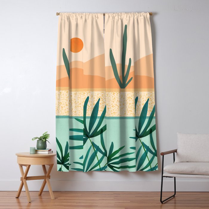 Southwest Poolside Desert Landscape Series Window Curtain Gallery Image 1