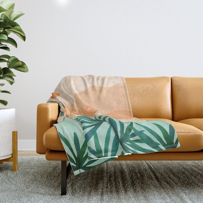 Southwest Poolside Desert Landscape Series Throw Blanket Gallery Image 1