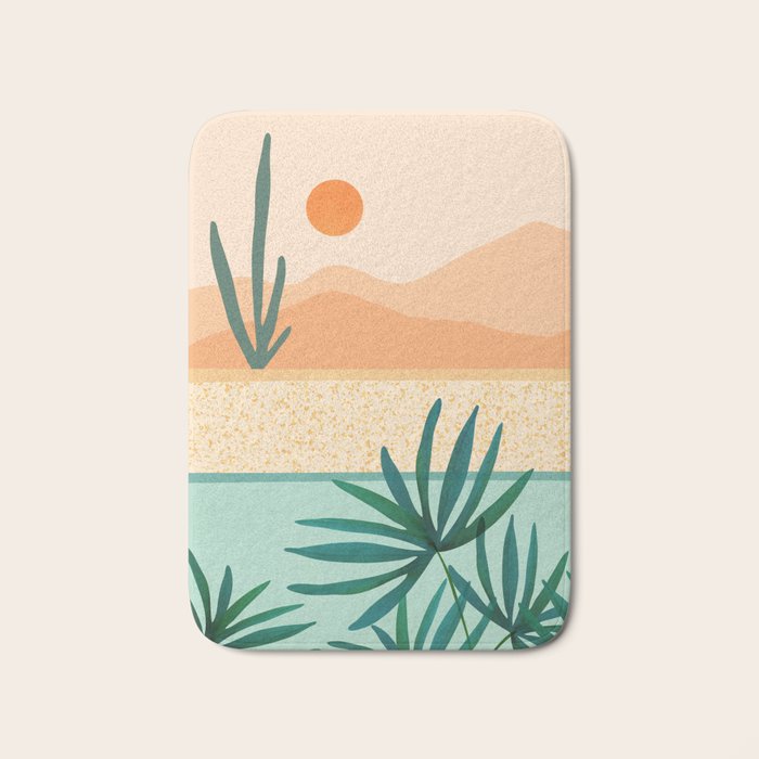 Southwest Poolside Desert Landscape Series Bath Mat Gallery Image 1