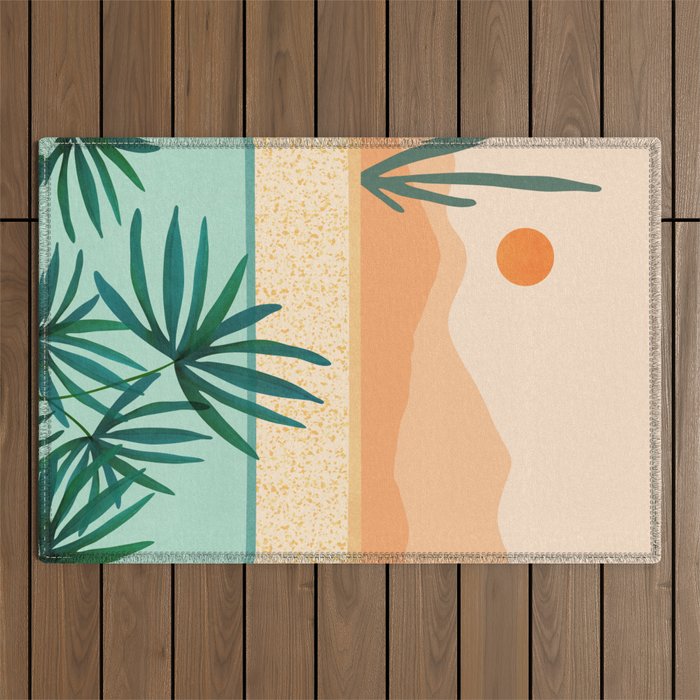 Southwest Poolside Desert Landscape Series Outdoor Rug Gallery Image 1