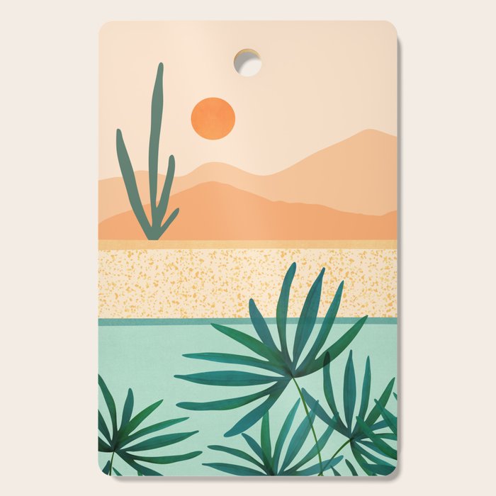 Southwest Poolside Desert Landscape Series Cutting Board Gallery Image 1