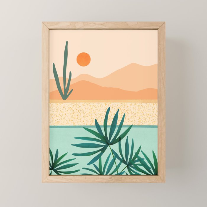 Southwest Poolside Desert Landscape Series Mini Art Print Gallery Image 1