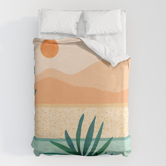 Southwest Poolside Desert Landscape Series Duvet Cover Gallery Image 6