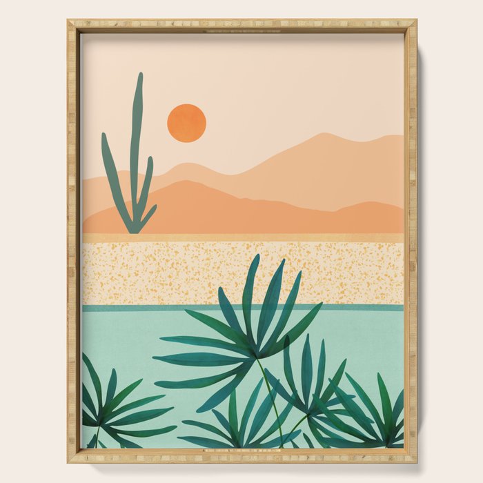 Southwest Poolside Desert Landscape Series Serving Tray Gallery Image 1