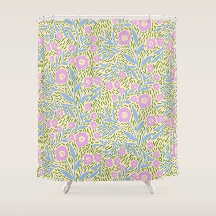 Botanical Garden - Lilac, Blue and Green  Shower Curtain Gallery Image 1