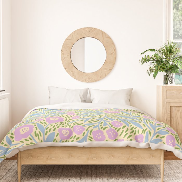 Botanical Garden - Lilac, Blue and Green  Duvet Cover Gallery Image 3