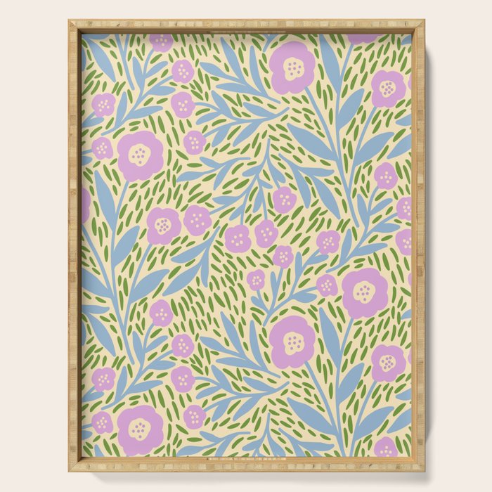 Botanical Garden - Lilac, Blue and Green  Serving Tray Gallery Image 1