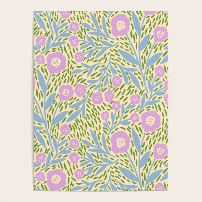 Botanical Garden - Lilac, Blue and Green  Poster Gallery Image 1